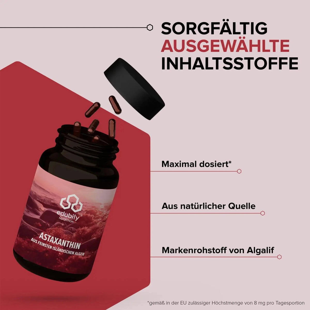 Astaxanthin kaufen -  edubily Gesundheit  - Fitness Onlineshop