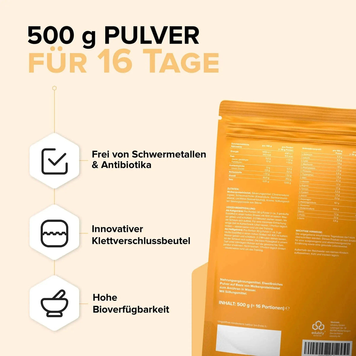 Clear Whey kaufen -  edubily Whey Proteinpulver  - Fitness Onlineshop