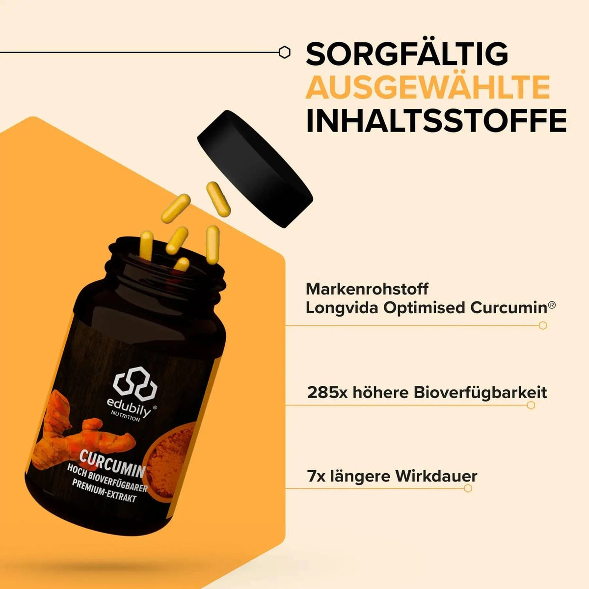 Curcumin Kapseln (Longvida® Optimised Curcumin®) kaufen -  edubily Gesundheit  - Fitness Onlineshop