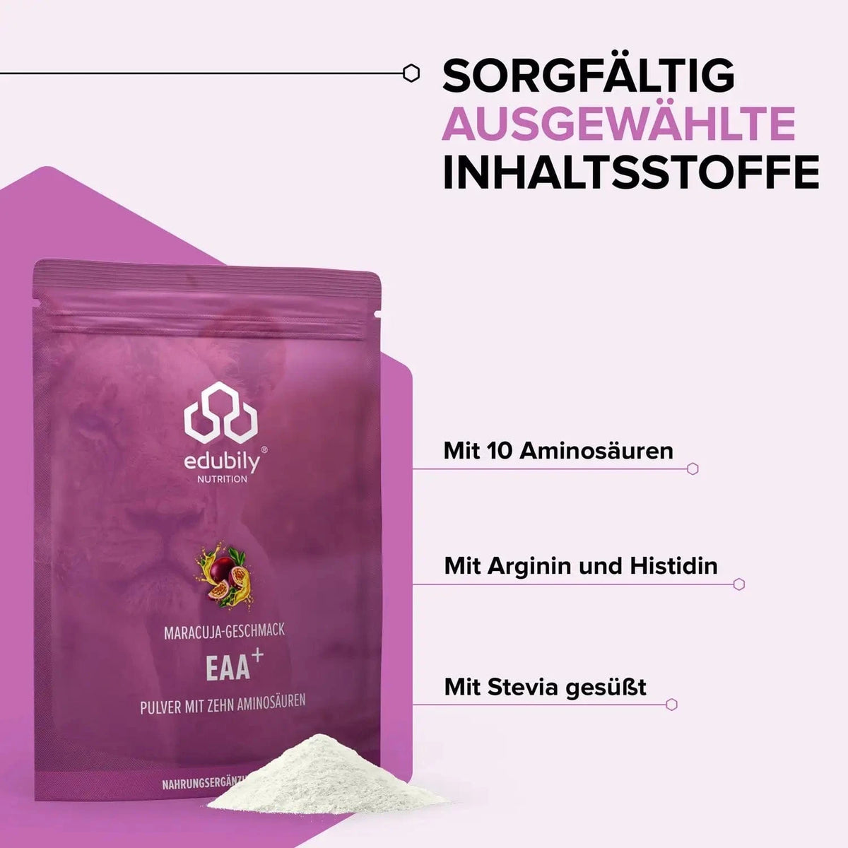 EAA⁺ Pulver (Essenzielle Aminosäuren) kaufen -  edubily EAA  - Fitness Onlineshop