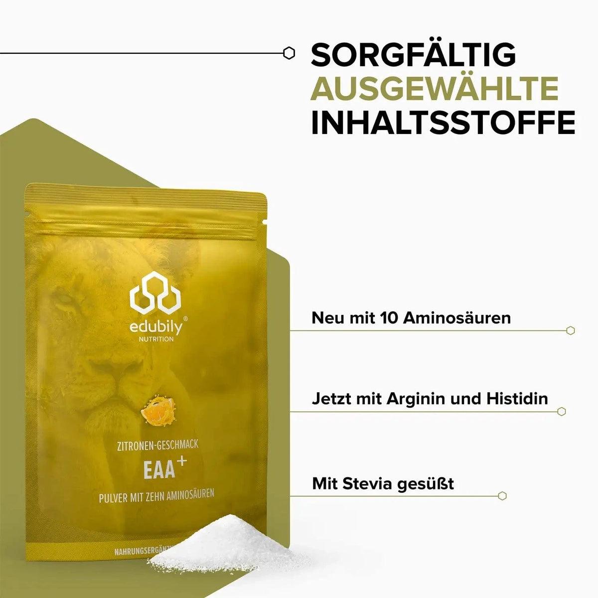 EAA⁺ Pulver (Essenzielle Aminosäuren) kaufen -  edubily EAA  - Fitness Onlineshop