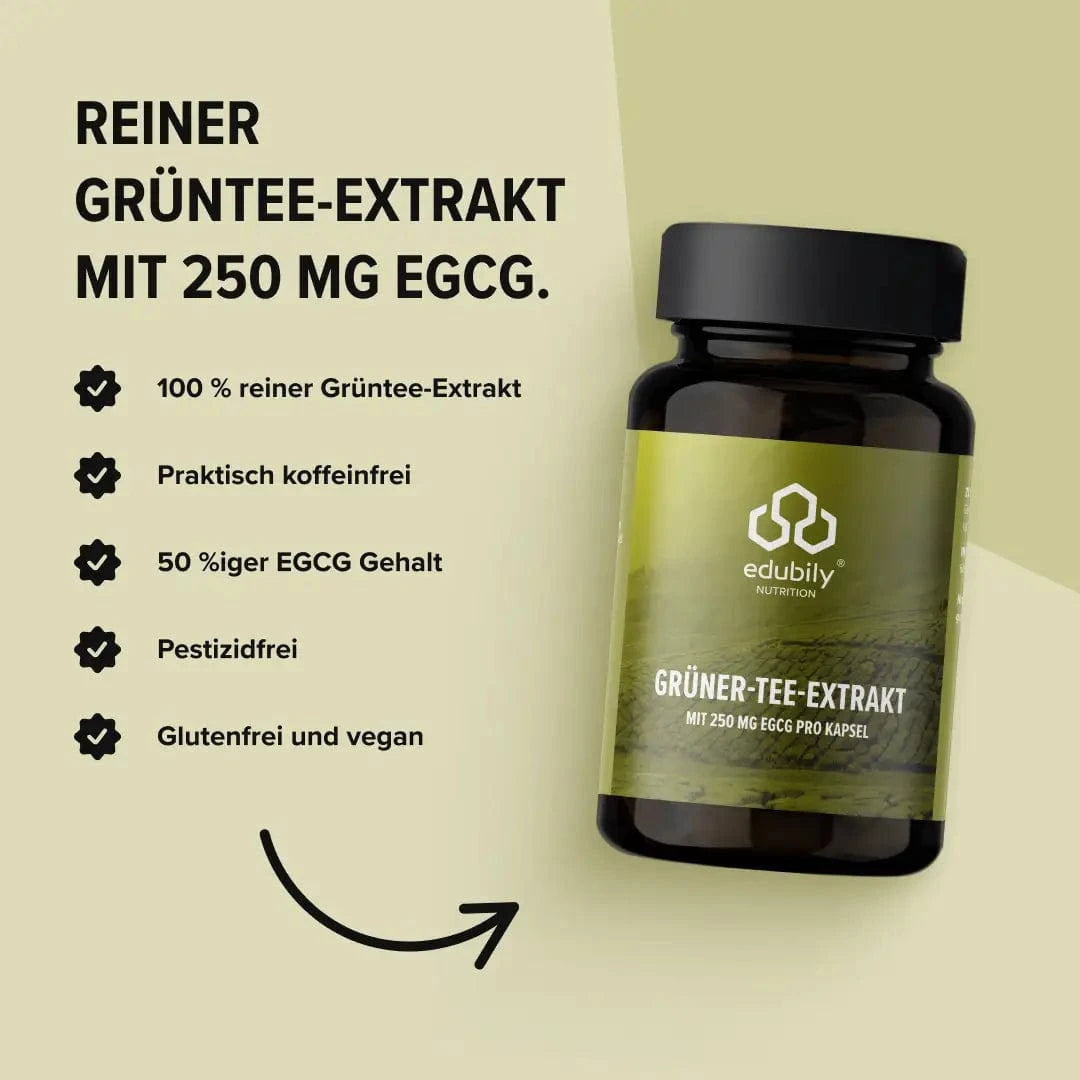 Grüner-Tee-Extrakt Kapseln mit 50 % EGCG kaufen -  edubily Extrakte  - Fitness Onlineshop
