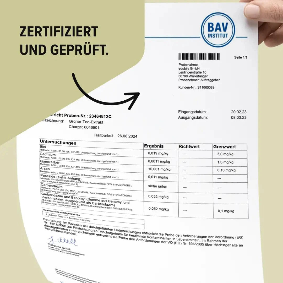Grüner-Tee-Extrakt Kapseln mit 50 % EGCG kaufen -  edubily Extrakte  - Fitness Onlineshop