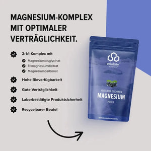 Magnesium-Pulver kaufen -  edubily Magnesium (Mineralstoff)  - Fitness Onlineshop