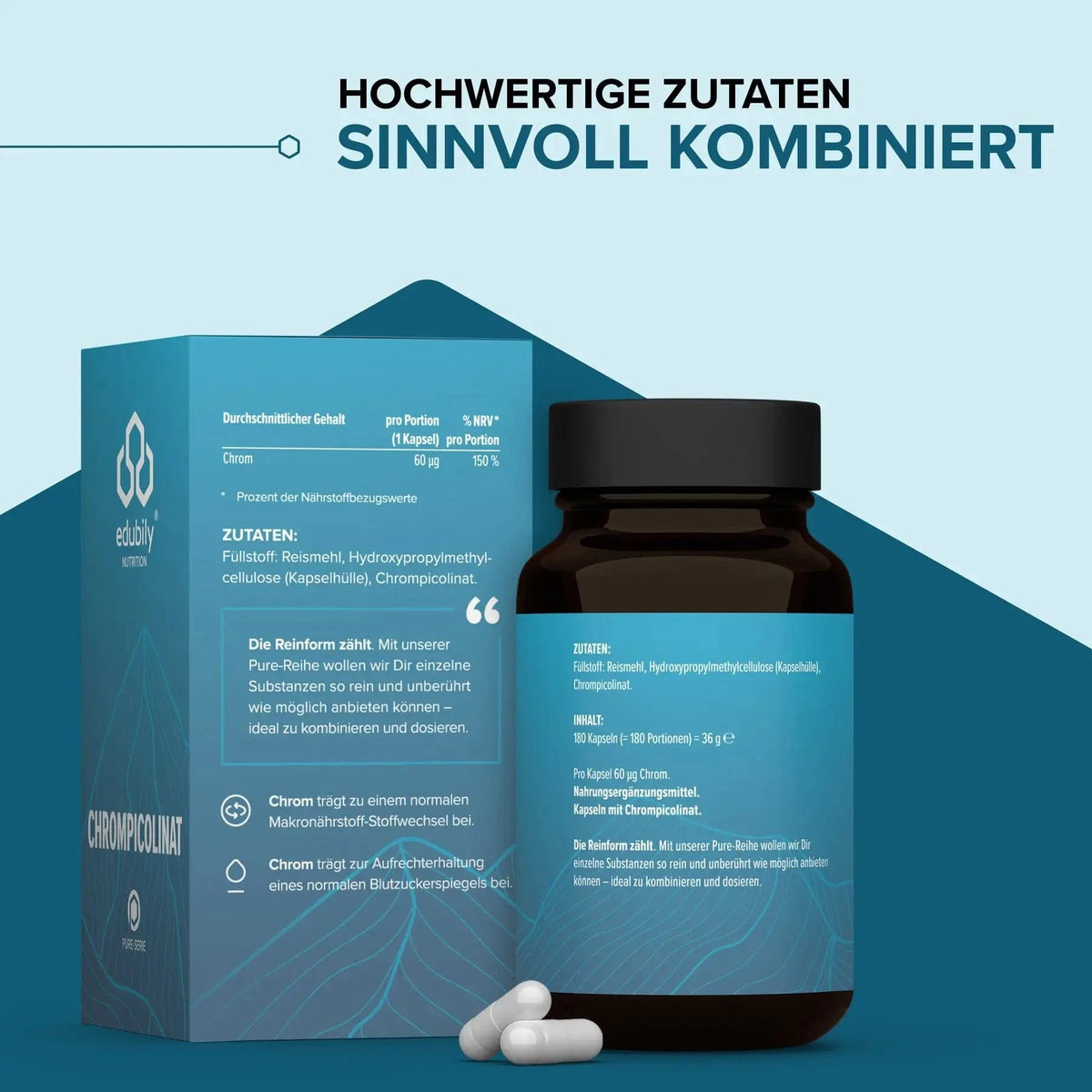 PURE Chrompicolinat Kapseln kaufen -  edubily Chrom  - Fitness Onlineshop
