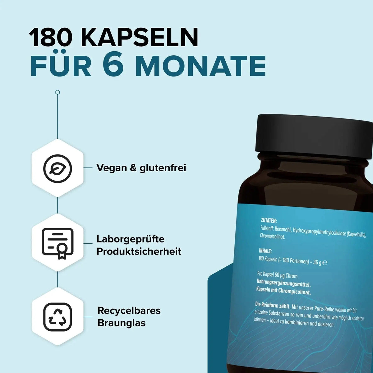 PURE Chrompicolinat Kapseln kaufen -  edubily Chrom  - Fitness Onlineshop