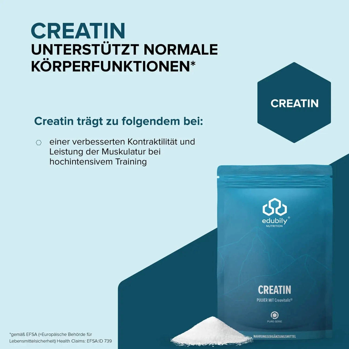 PURE Creatin Pulver Creavitalis® kaufen -  edubily Kreatin  - Fitness Onlineshop