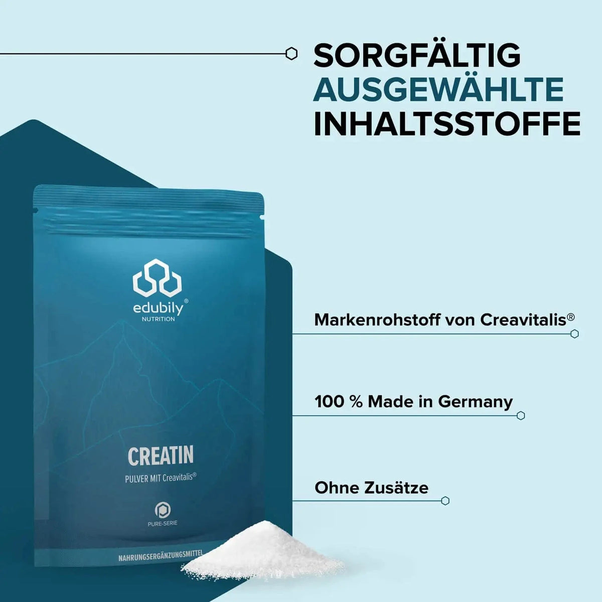 PURE Creatin Pulver Creavitalis® kaufen -  edubily Kreatin  - Fitness Onlineshop