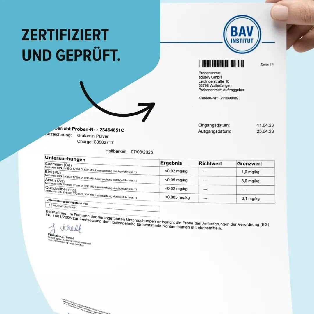 PURE L-Glutamin Pulver kaufen -  edubily Weitere Aminosäuren  - Fitness Onlineshop