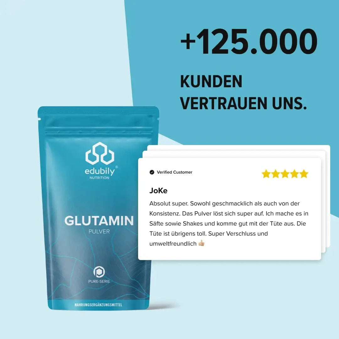 PURE L-Glutamin Pulver kaufen -  edubily Weitere Aminosäuren  - Fitness Onlineshop