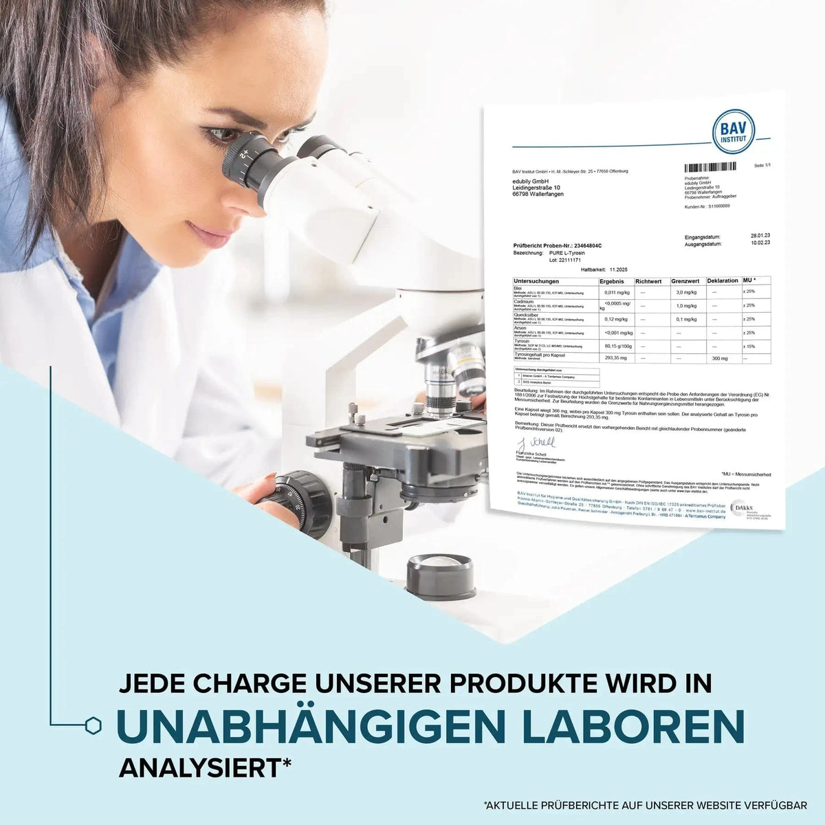 PURE L-Tyrosin Kapseln kaufen -  edubily Weitere Aminosäuren  - Fitness Onlineshop