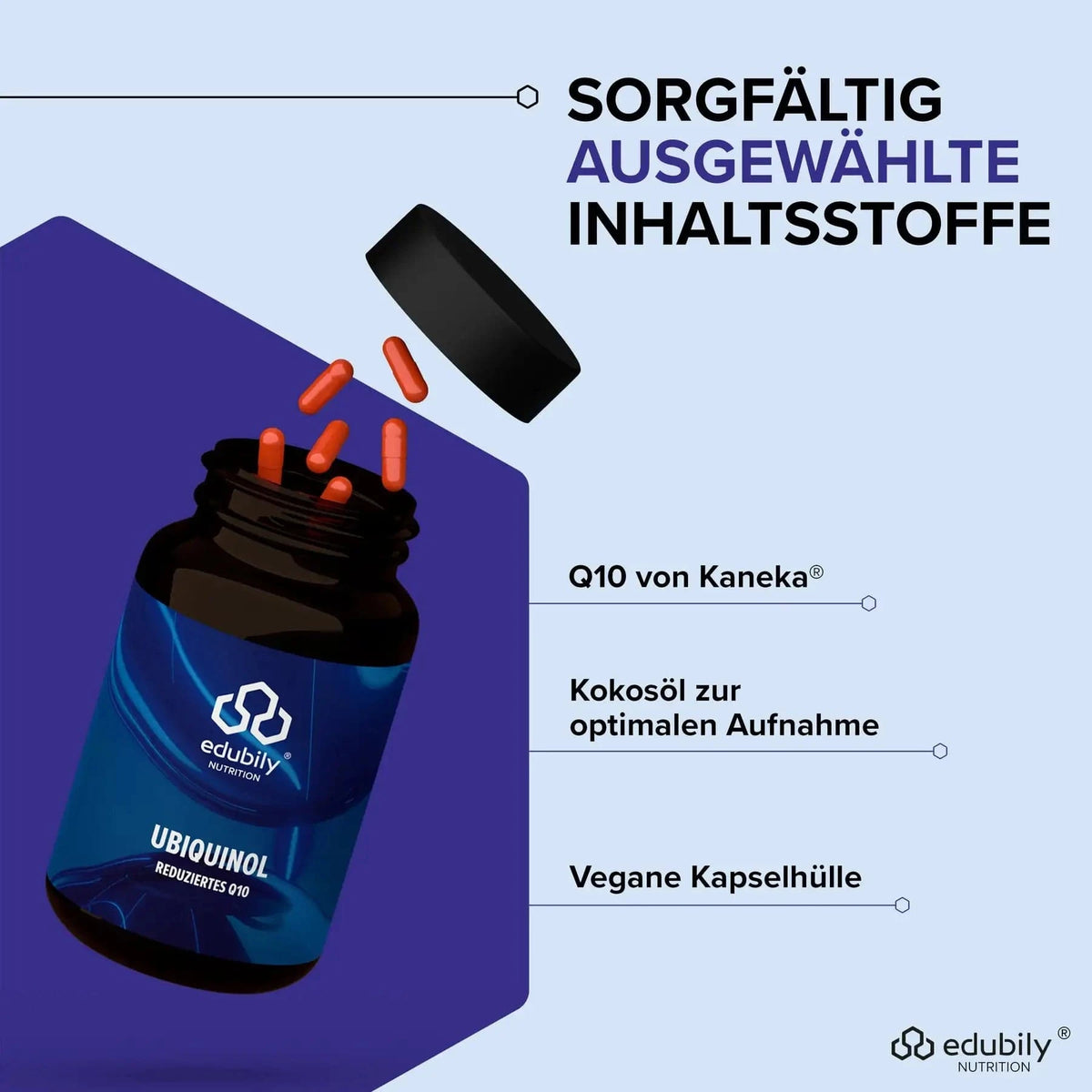 Ubiquinol Kapseln – Reduziertes Q10 von Kaneka® kaufen -  edubily Gesundheit  - Fitness Onlineshop