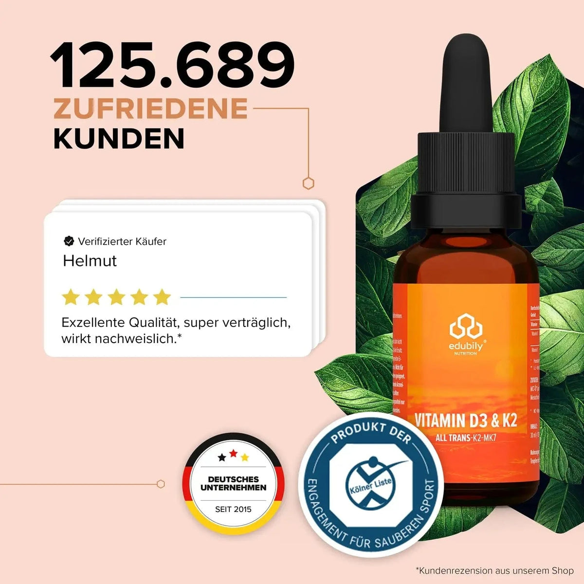 Vitamin D3 & K2 Tropfen 30 ml kaufen -  edubily Vitamine  - Fitness Onlineshop