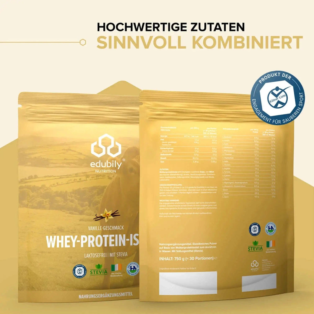 Whey-Isolat Pulver aus Weidemilch kaufen -  edubily Whey Proteinpulver  - Fitness Onlineshop