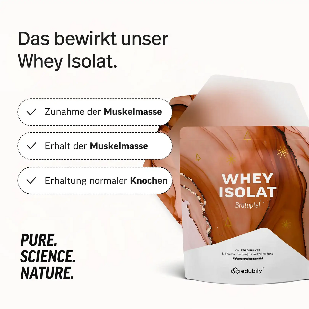 Whey-Isolat Pulver aus Weidemilch kaufen -  edubily Whey Proteinpulver  - Fitness Onlineshop