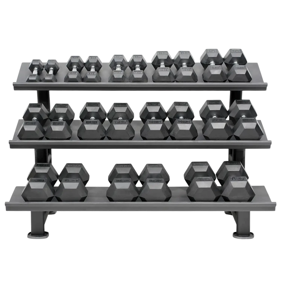 Hexagon Dumbbell Set (Kurzhanteln) 3-30kg (12 Paare) mit Storage Rack kaufen -  HighPowered Kurzhantel Sets  - Fitness Onlineshop