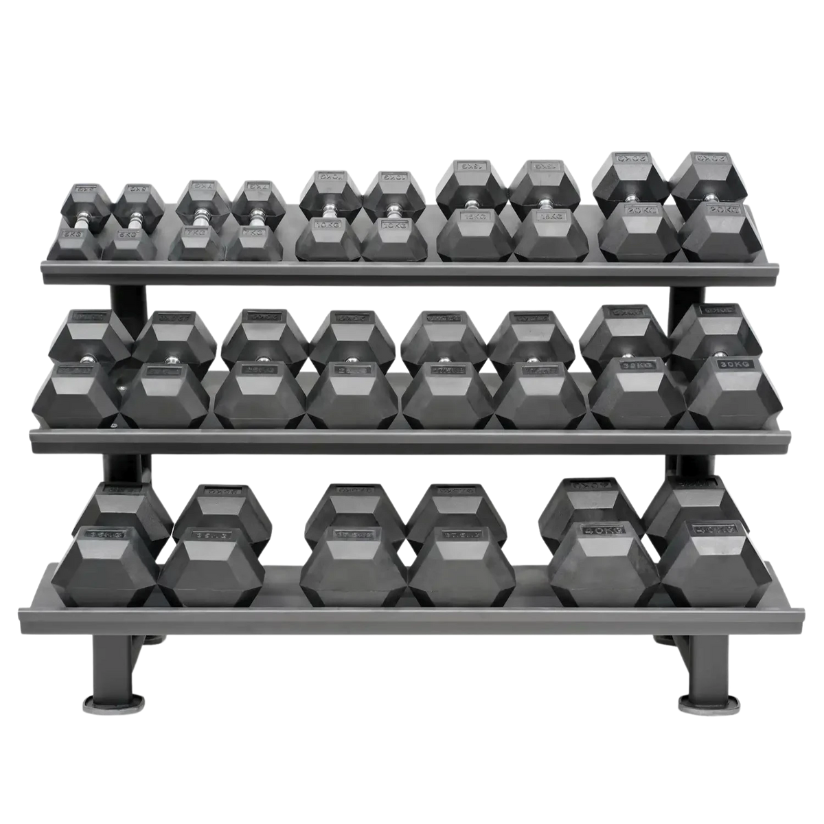 Hexagon Dumbbell Set (Kurzhanteln) 5-40kg (12 Paare) mit Storage Rack kaufen -  HighPowered Kurzhantel Sets  - Fitness Onlineshop