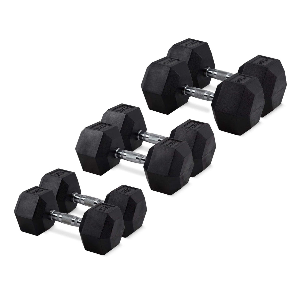 HighPowered Hexagon Dumbbell Set (Kurzhanteln) Elite (115 kg gesamt) kaufen bei haghpowered.com