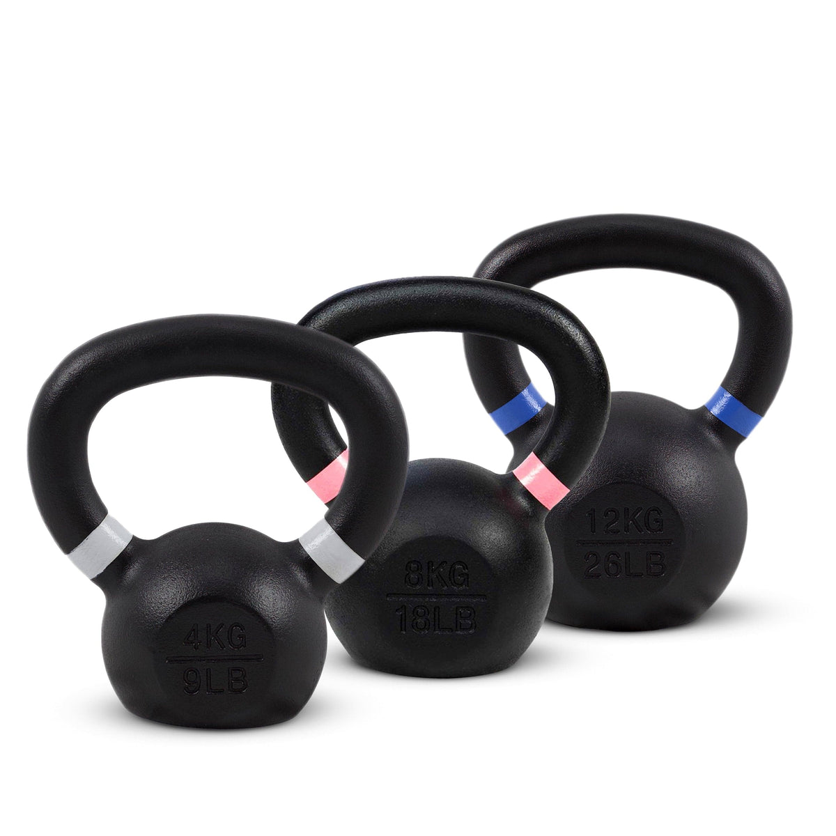 Powder-Coated Kettlebell Set Beginner (3 Kettlebells 4-12kg) kaufen -  HighPowered Kettlebell Sets  - Fitness Onlineshop