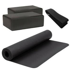 HighPowered Yoga-Set (1x Yoga-Matte, 2x Block, 1x Strap) Schwarz kaufen bei haghpowered.com