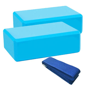 HighPowered Yoga Set (2x Block, 1x Strap) Blau kaufen bei haghpowered.com