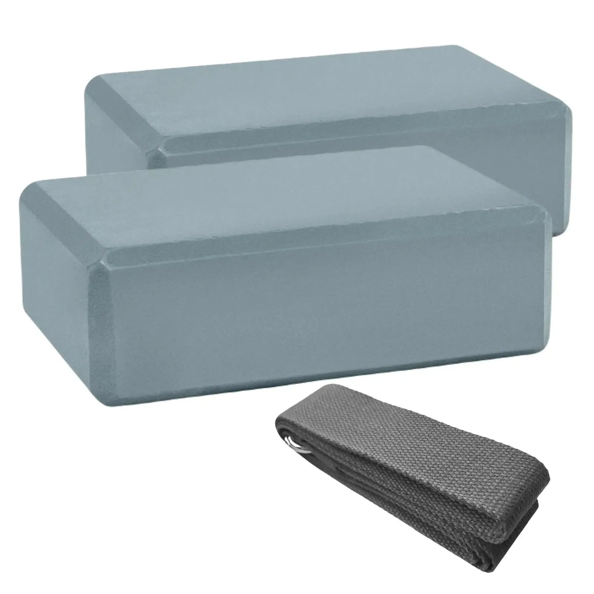 HighPowered Yoga Set (2x Block, 1x Strap) Grau kaufen bei haghpowered.com