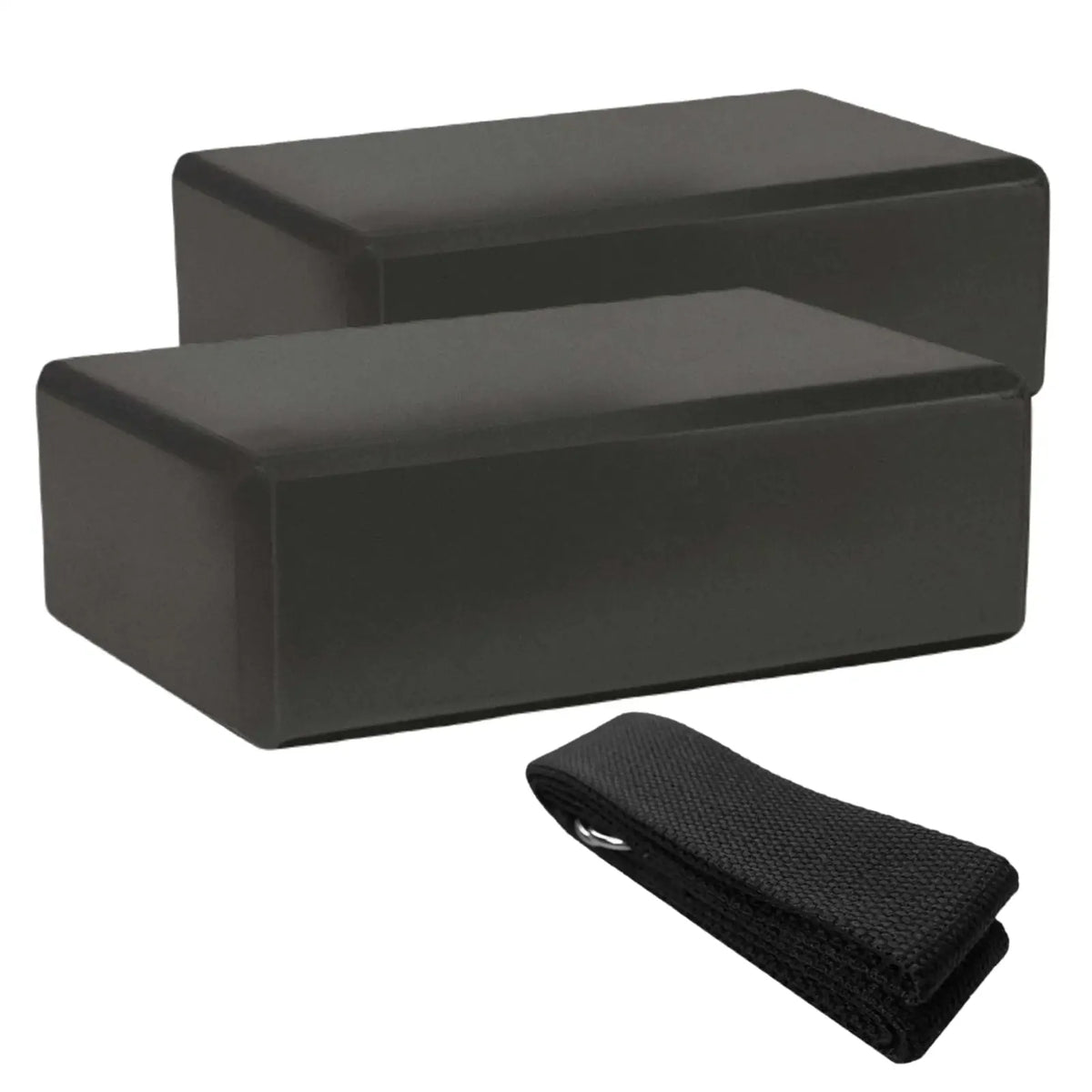 HighPowered Yoga Set (2x Block, 1x Strap) Schwarz kaufen bei haghpowered.com