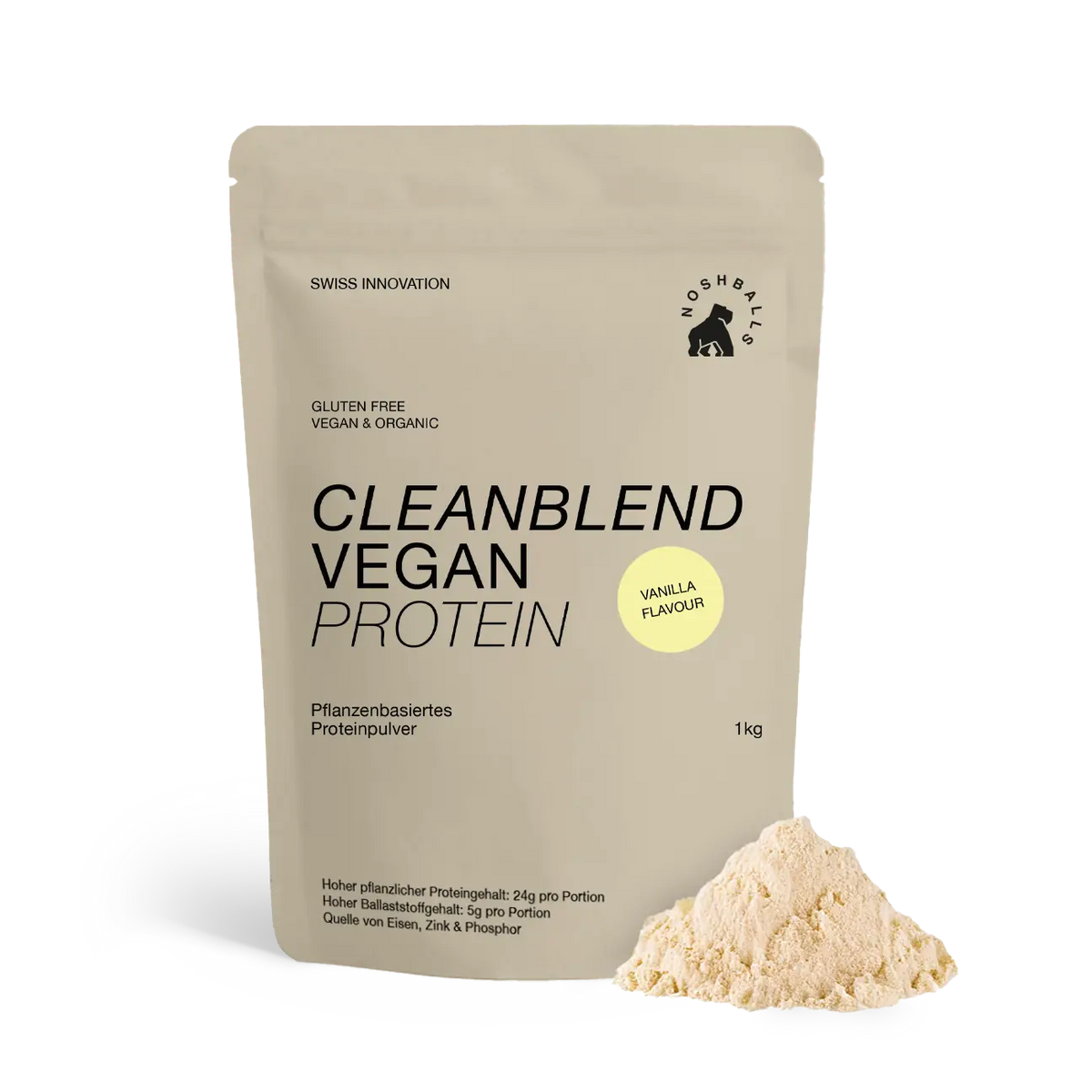 Cleanblend Protein (1 kg) Vanille kaufen -  Noshballs Vegane Proteinpulver  - Fitness Onlineshop