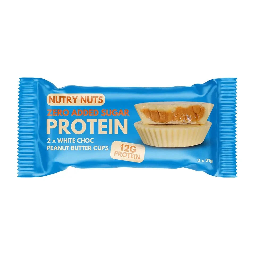 Nutry Nuts Zero Added Sugar - Protein Peanut Butter Cups 42 g / White Choc & Peanut kaufen -  Nutry Nuts Proteinriegel  - Fitness Onlineshop