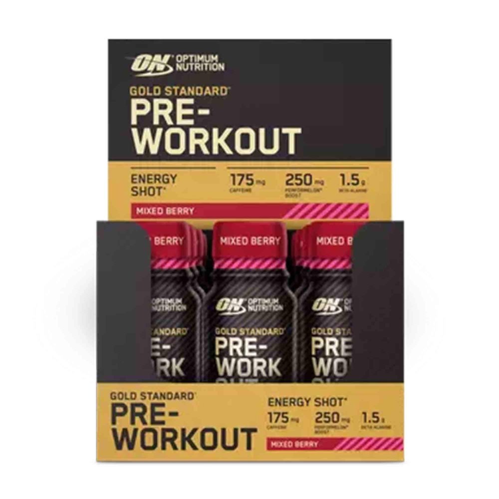 Optimum Nutrition Gold Standard Pre-Workout Energy Shot 12 x 60 ml Mixed Berry kaufen bei haghpowered.com