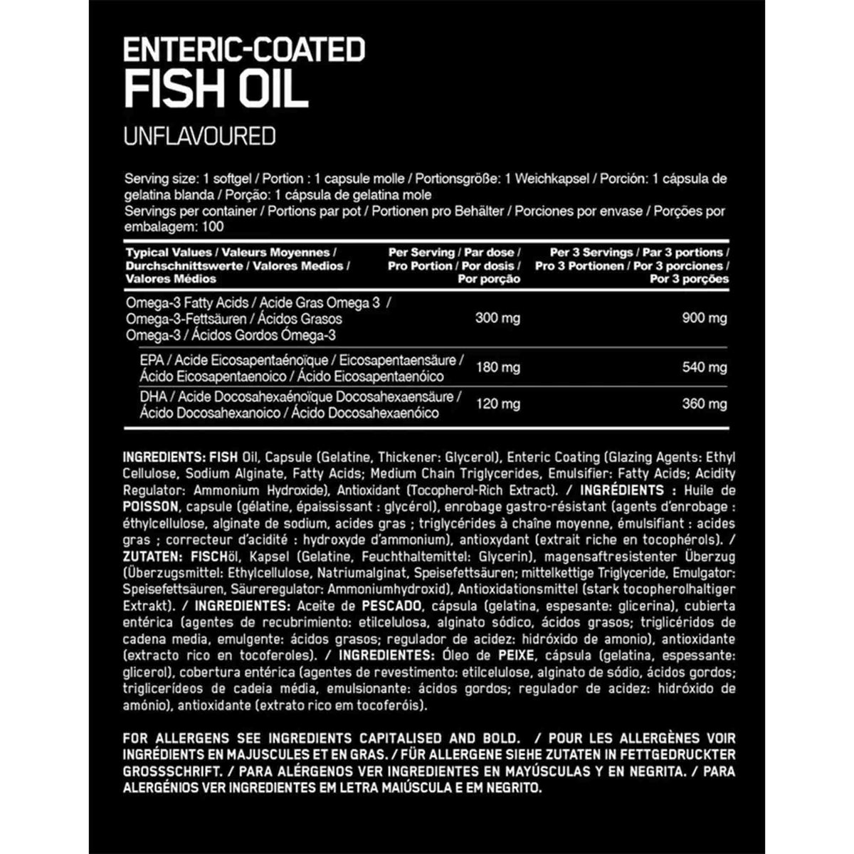 Optimum Nutrition Optimum Nutrition Omega-3 Fischöl (100 Kapseln) kaufen bei haghpowered.com
