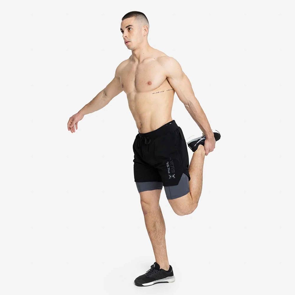 PicSil 2-in-1 Compression Shorts Man 0.1 (Kurze Kompressionshose) Schwarz kaufen bei haghpowered.com