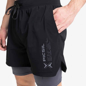 PicSil 2-in-1 Compression Shorts Man 0.1 (Kurze Kompressionshose) Schwarz kaufen bei haghpowered.com