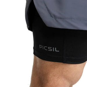 PicSil 2-in-1 Compression Shorts Man 0.1 (Kurze Kompressionshose) Grau kaufen bei haghpowered.com