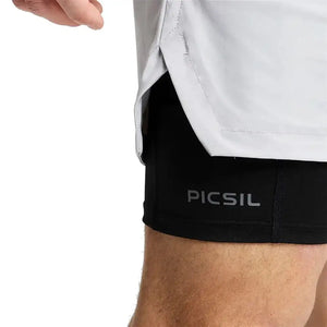 PicSil 2-in-1 Compression Shorts Man 0.1 (Kurze Kompressionshose) Perlgrau kaufen bei haghpowered.com