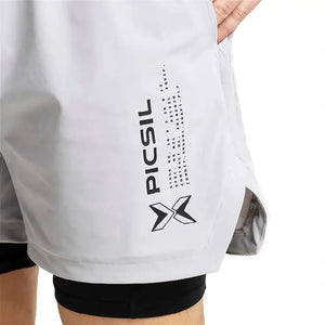 PicSil 2-in-1 Compression Shorts Man 0.1 (Kurze Kompressionshose) Perlgrau kaufen bei haghpowered.com