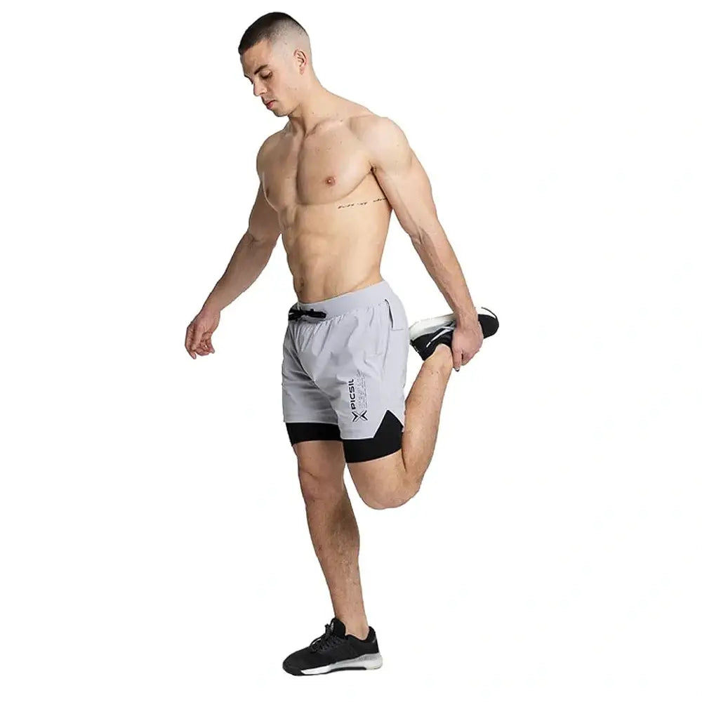 PicSil 2-in-1 Compression Shorts Man 0.1 (Kurze Kompressionshose) Perlgrau kaufen bei haghpowered.com