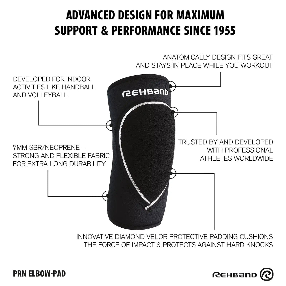 Rehband PRN Elbow Pad Schwarz kaufen bei haghpowered.com