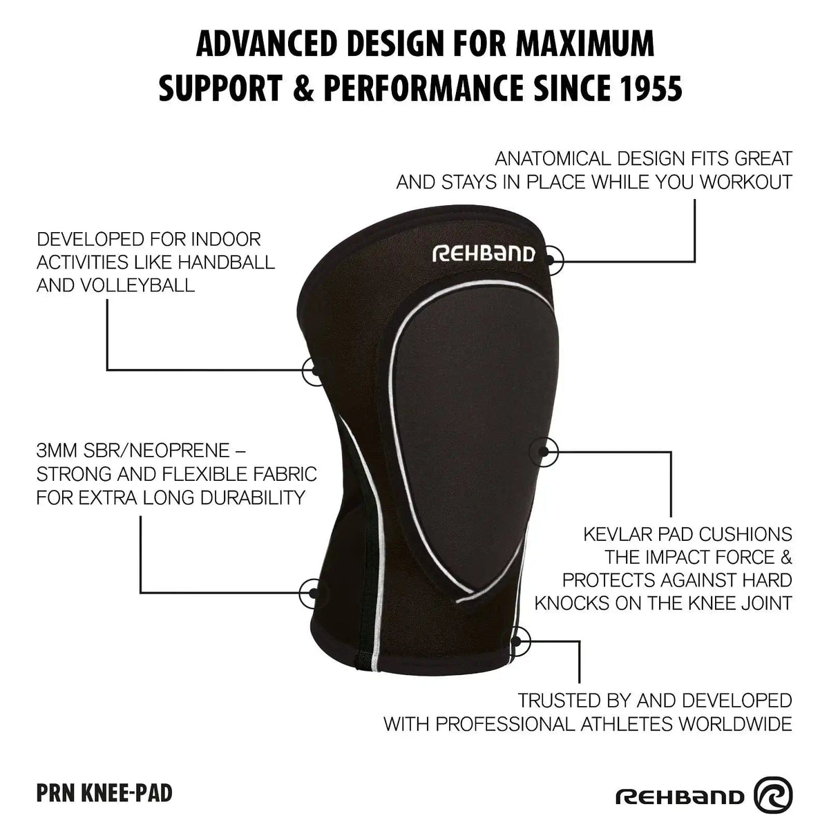 Rehband PRN Knee Pad 3 mm Schwarz kaufen bei haghpowered.com
