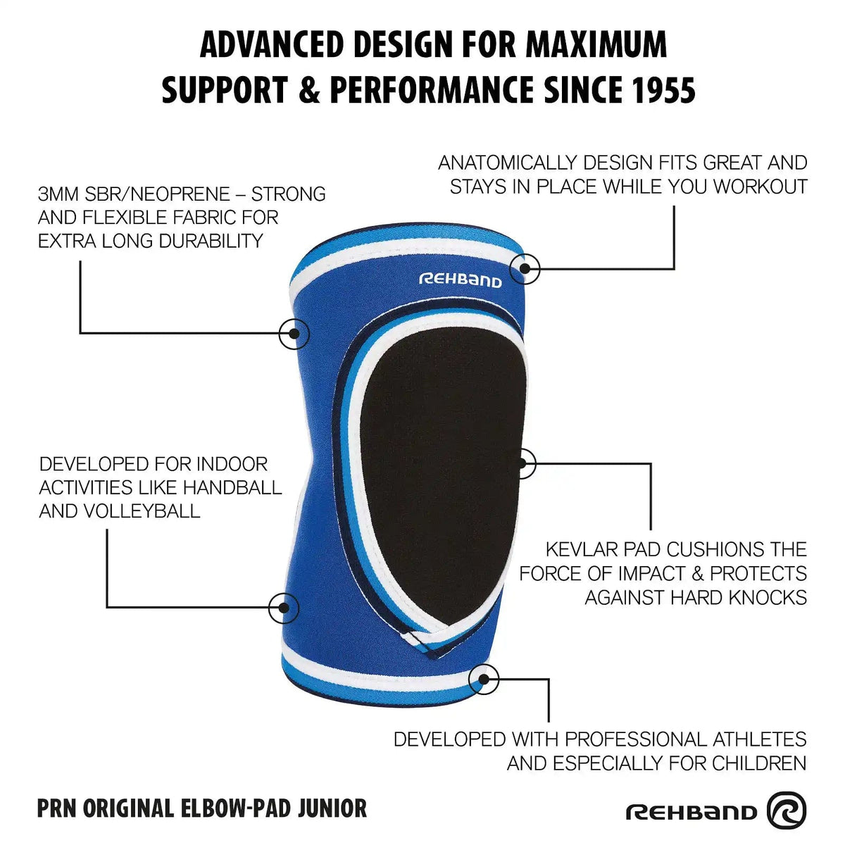 Rehband PRN Original Elbow Pad Junior Blau kaufen bei haghpowered.com