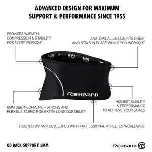 Rehband QD Back Support 5 mm Schwarz kaufen bei haghpowered.com
