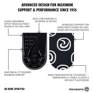 Rehband QD Bone Spur Pads mit Technogel® Schwarz kaufen bei haghpowered.com