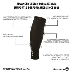 Rehband QD Compression Calf Sleeves (Paar) Schwarz kaufen bei haghpowered.com