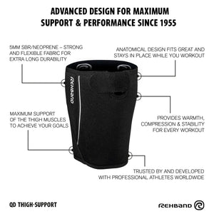 Rehband QD Thigh Support 5 mm Schwarz kaufen bei haghpowered.com