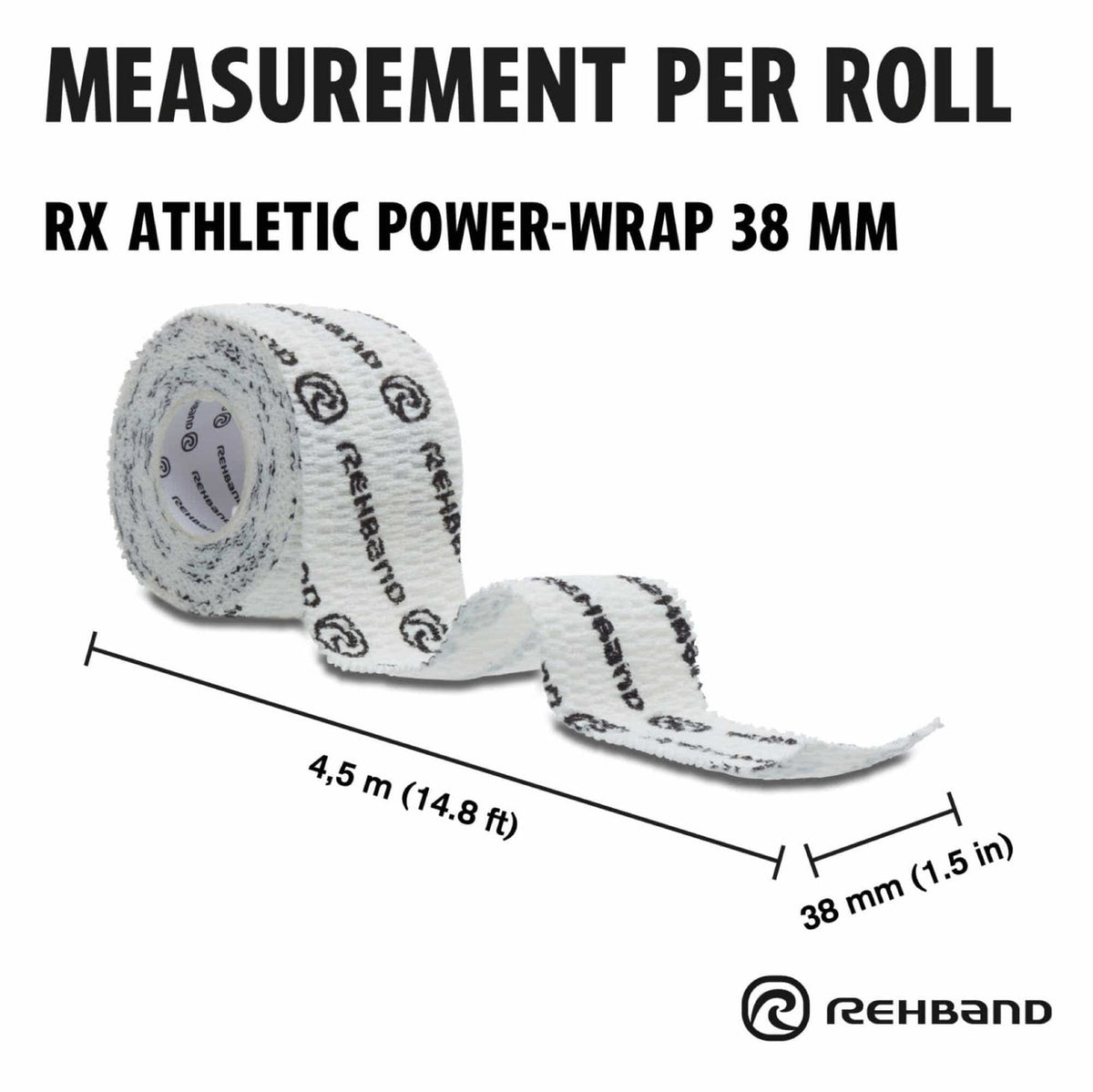 Rehband RX Athletic Power-Wrap 38 mm x 3 Rollen (Gewichtheberband) Weiss kaufen bei haghpowered.com