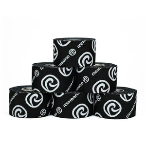 Rehband RX Athletic Sports Tape (6 Rollen) Schwarz (Logo) kaufen bei haghpowered.com