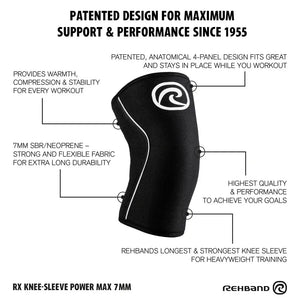 Rehband RX Knee Sleeve Power Max 7 mm kaufen bei haghpowered.com