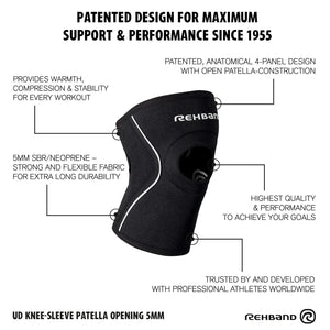 Rehband UD Knee Sleeve Patella Open Schwarz kaufen bei haghpowered.com