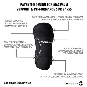 Rehband X-RX Elbow Support 7 mm mit Straps (links) Schwarz kaufen bei haghpowered.com