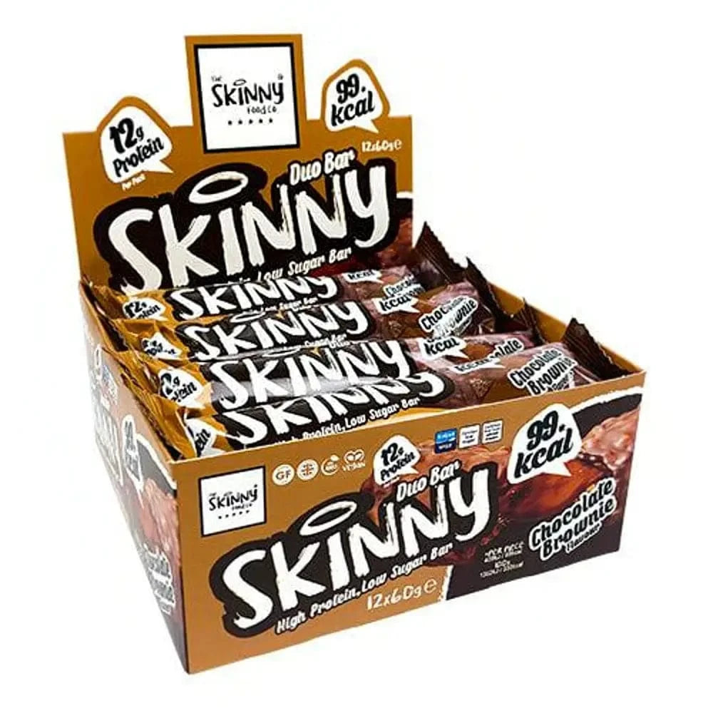 Skinny Proteinbars 12 x 60 g / Chocolate Brownie kaufen -  t Vegane Proteinriegel  - Fitness Onlineshop